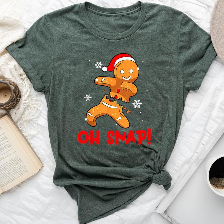 Oh Snap Gingerbread Man Merry Christmas Pajama Xmas Boy Girl Bella Canvas T-shirt