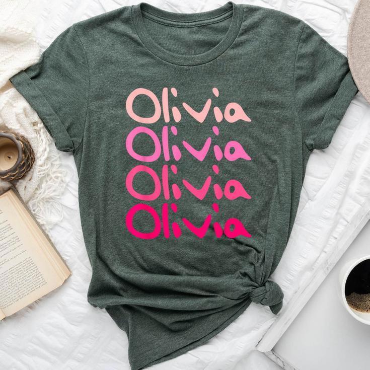 Olivia First Name-D Boy Girl Baby Birth-Day Bella Canvas T-shirt