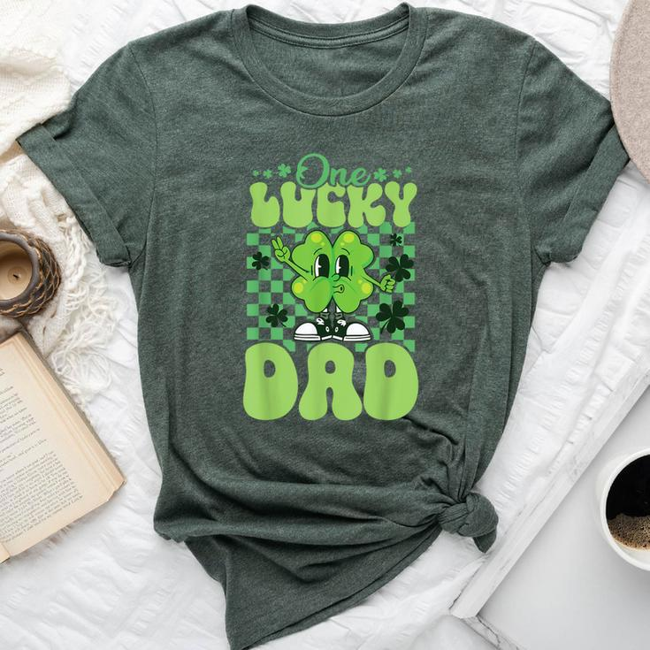 One Lucky Dad Groovy Retro Dad St Patrick's Day Bella Canvas T-shirt