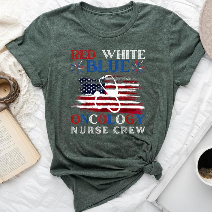 Patriotic Nurse July 4Th Red White Blue Oncology Nurse Crew Bella Canvas T-shirt