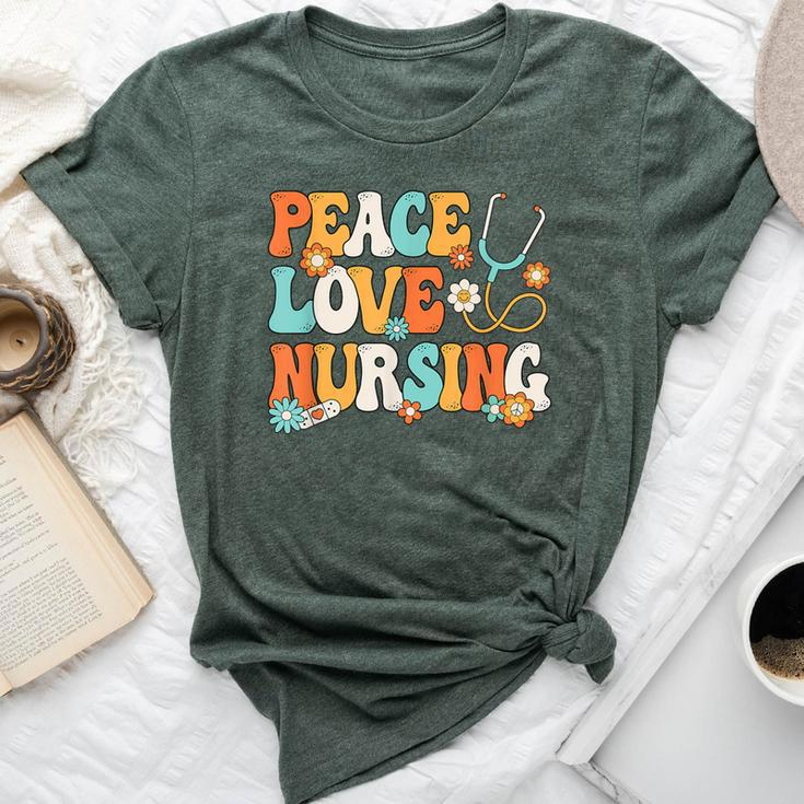 Peace Love Nursing Groovy Nurse Bella Canvas T-shirt