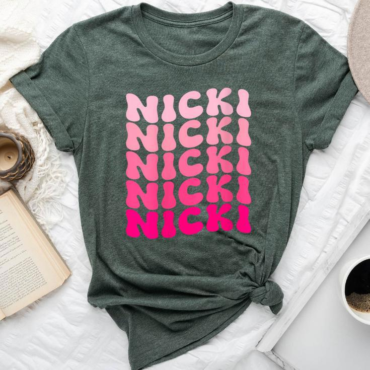 Personalized Name Nicki I Love Nicki Pink Vintage Bella Canvas T-shirt