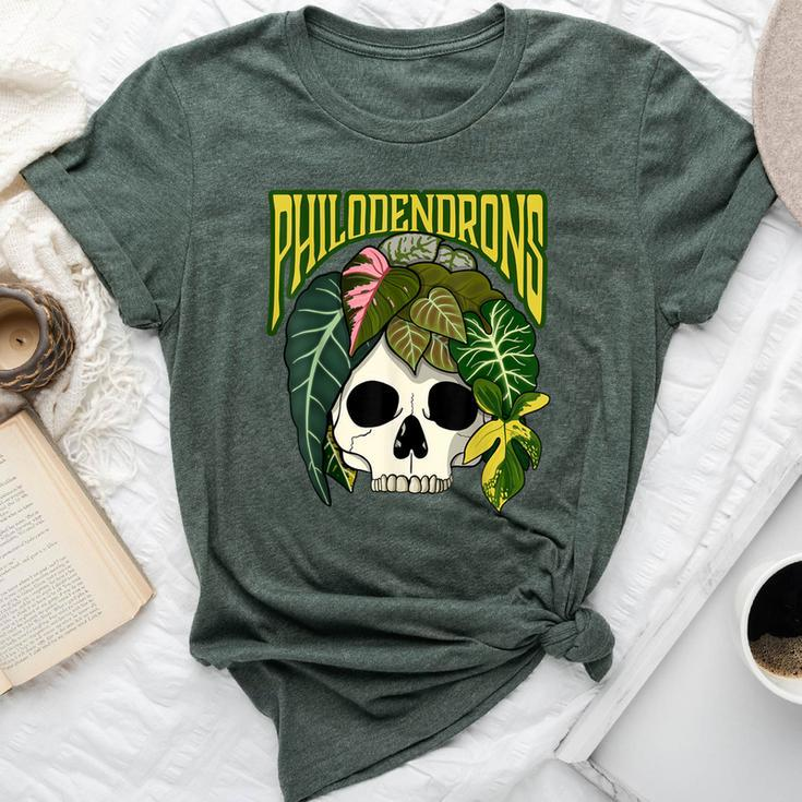 Philodendron House Plant Lover Skull Aroids Head Planter Bella Canvas T-shirt
