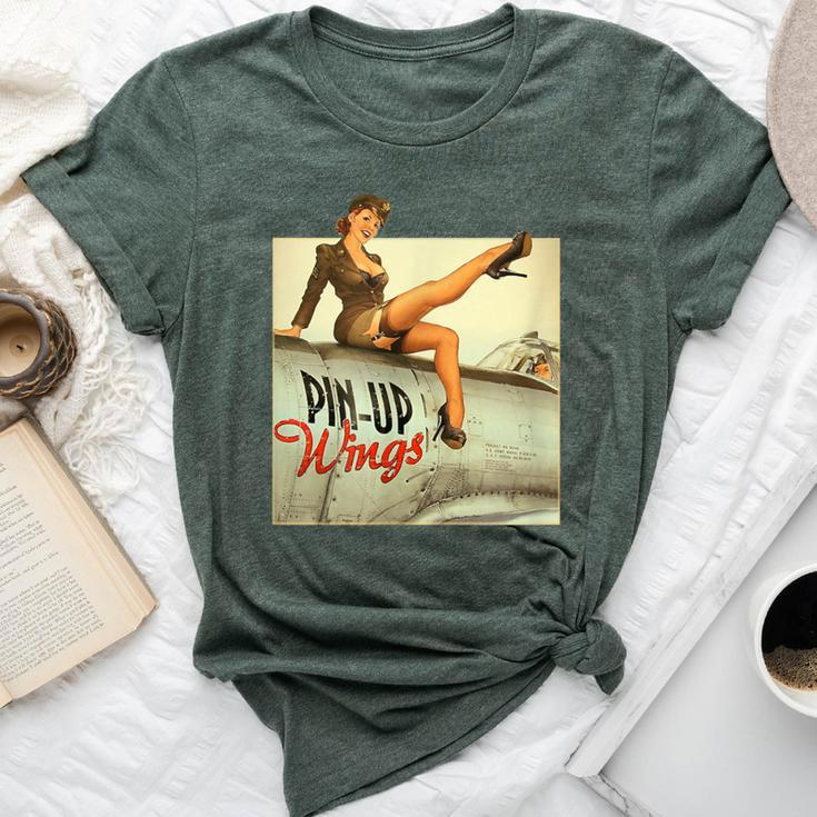 Pin Up Girl Wings Vintage Poster Ww2 Bella Canvas T-shirt