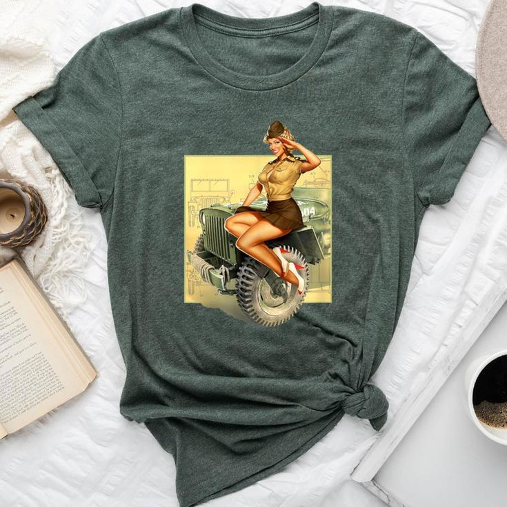 Pin-Up Girls Willys Mb Ww2 Poster Vintage Bella Canvas T-shirt