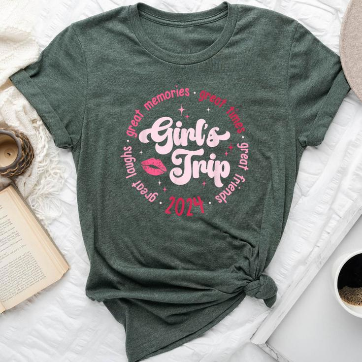 Pink Retro Girl's Trip Memories 2024 Besties Travel Together Bella Canvas T-shirt