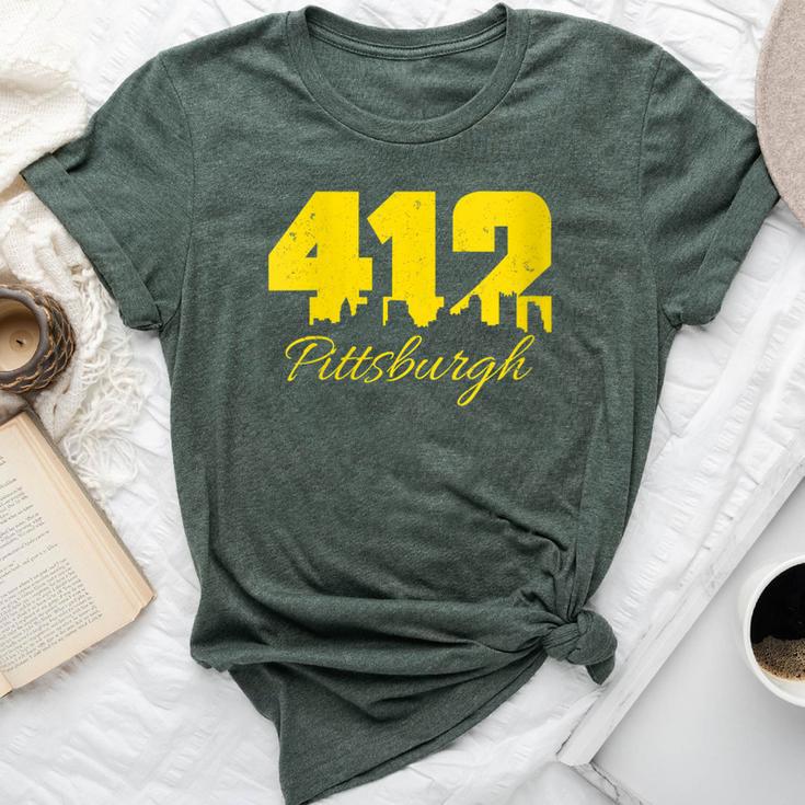 Pittsburgh 412 City Skyline Yellow Pittsburgh Bella Canvas T-shirt