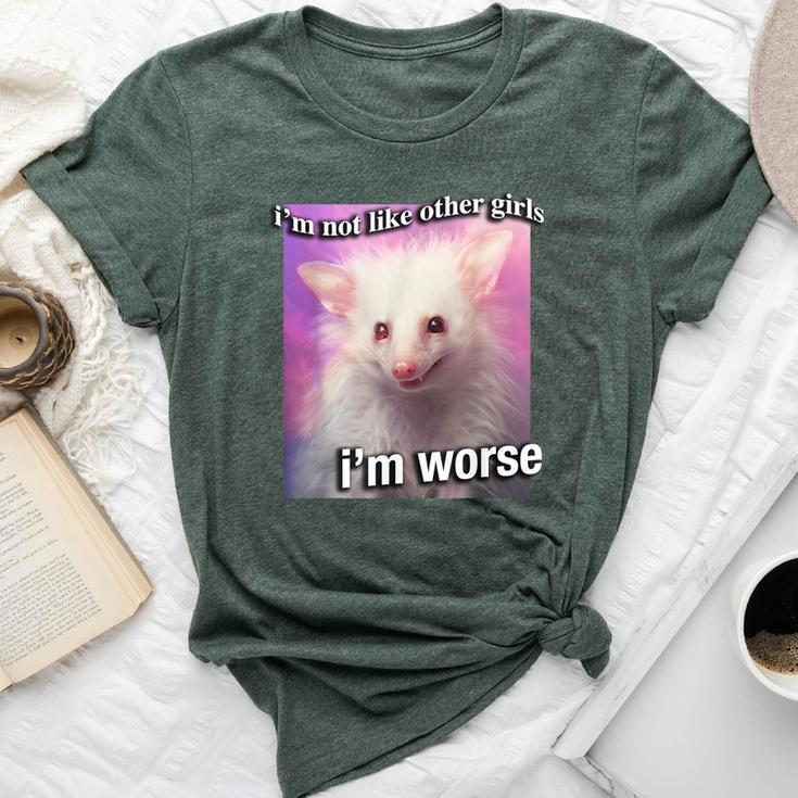 Possum Opossum I’M Not Like Other Girls I’M Worse Sarc Bella Canvas T-shirt