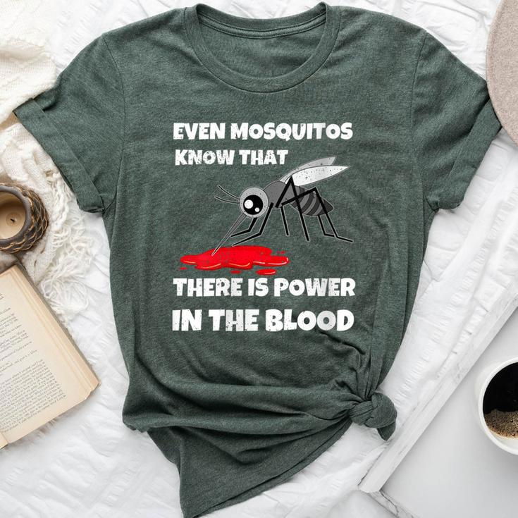 Power In The Blood Mosquito Religion Pun Christian Bella Canvas T-shirt