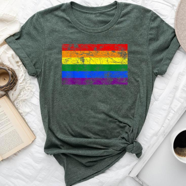 Pride Rainbow Flag Lgbt Gay Lesbian Vintage Bella Canvas T-shirt