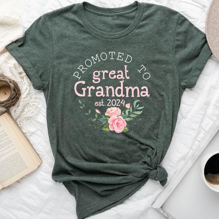 Promoted To Great Grandma Est 2024 First Time Grandma Bella Canvas T-shirt