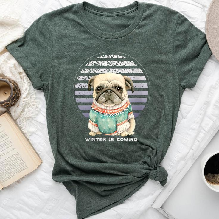 Pug Vintage Winter Is Coming Idea Bella Canvas T-shirt