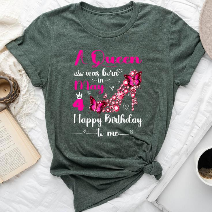 A Queen Was Born On May 4 4Th May Birthday Party Pink Bella Canvas T-shirt