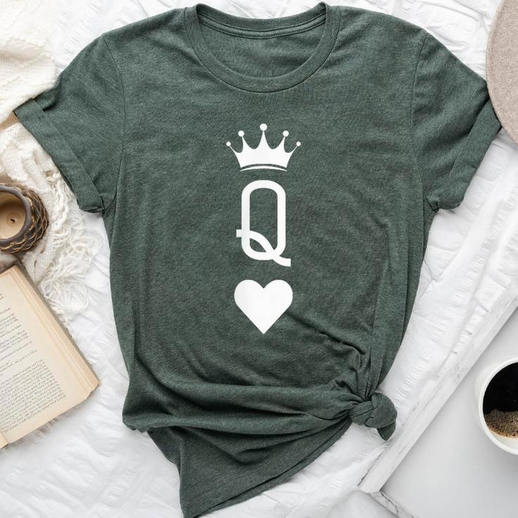 Queen Of Hearts Playing Card Vintage Crown Bella Canvas T-shirt