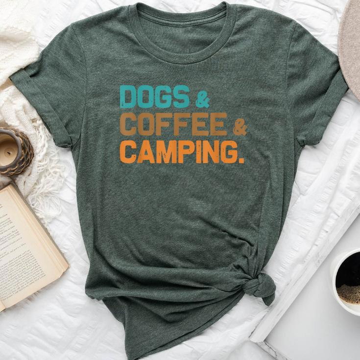 Retro Dogs Coffee Camping Campers Bella Canvas T-shirt