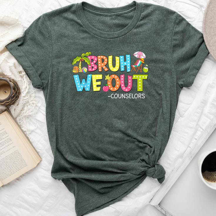 Retro Groovy Bruh We Out Counselors Last Day Of School Bella Canvas T-shirt