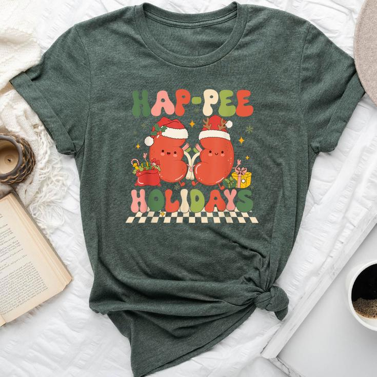 Retro Hap Pee Holidays Christmas Dialysis Nurse Kidney Nurse Bella Canvas T-shirt