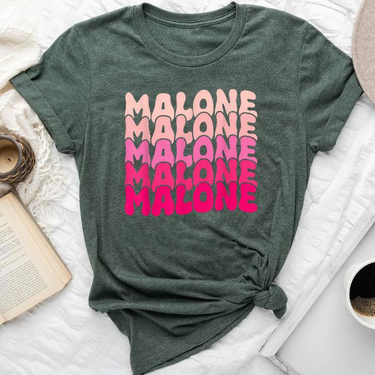 Retro Malone Girl First Name Boy Personalized Groovy 80'S Bella Canvas T-shirt