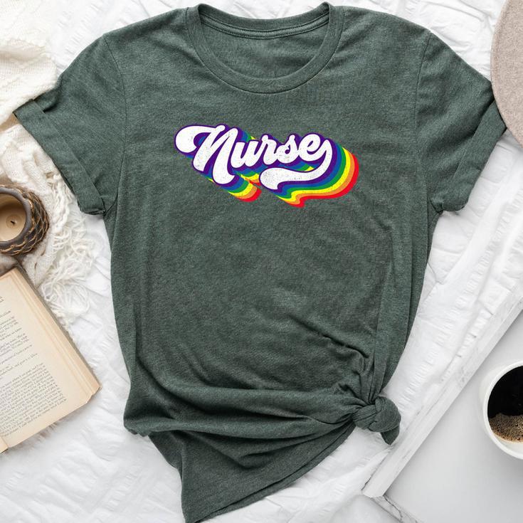 Retro Nurse Lgbt Gay Pride Ally Vintage Pride Nursing Lgbt Bella Canvas T-shirt