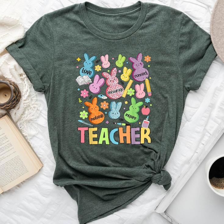 Retro Teacher Of Sweet Bunny Apparel Cute Teacher Easter Day Bella Canvas T-shirt
