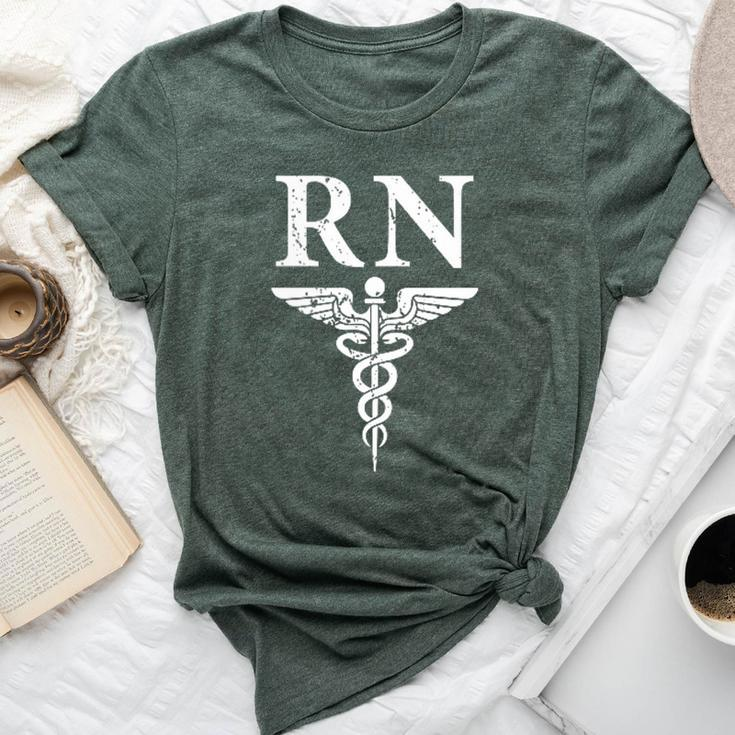 Rn Registered Nurse Caduceus Medical Symbol Bella Canvas T-shirt