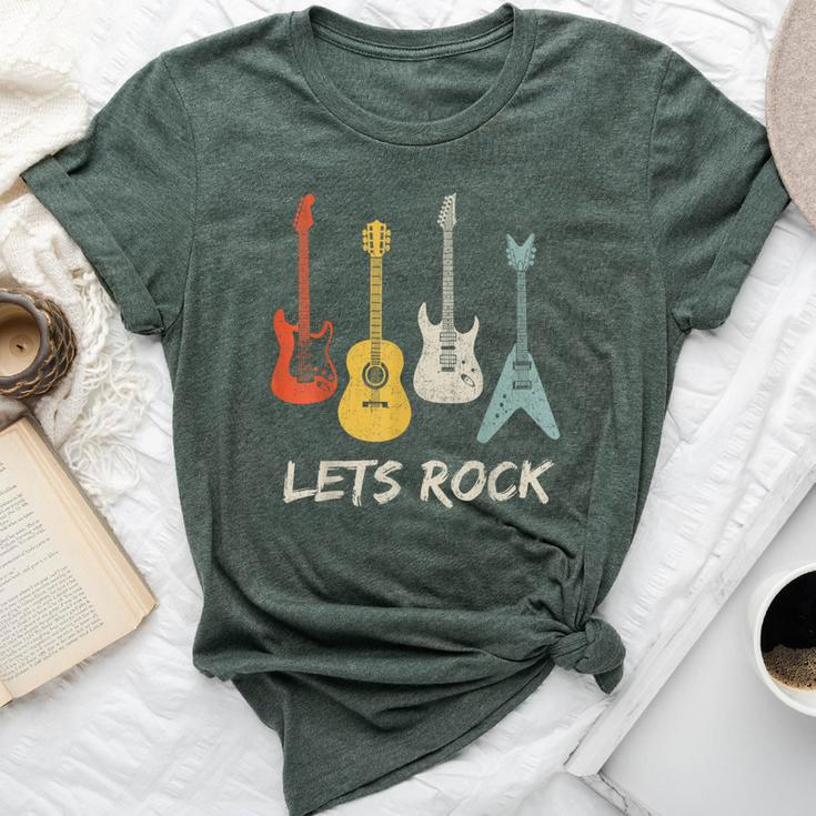 Lets Rock Rock N Roll Guitar Retro Women Bella Canvas T-shirt