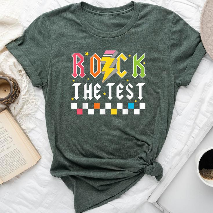 Rock The Test Testing Day Retro Teacher Student Bella Canvas T-shirt