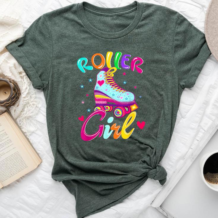 Roller Girl Skater Skating Retro Vintage 70S 80S 90S Skates Bella Canvas T-shirt