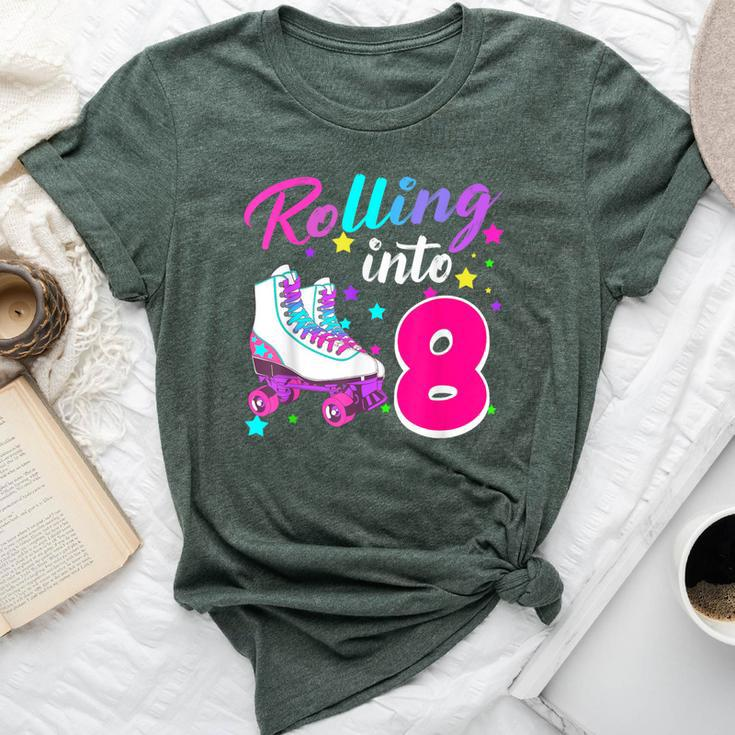 Rollin' Into 8 Roller Skating Rink 8Th Birthday Party Girls Bella Canvas T-shirt