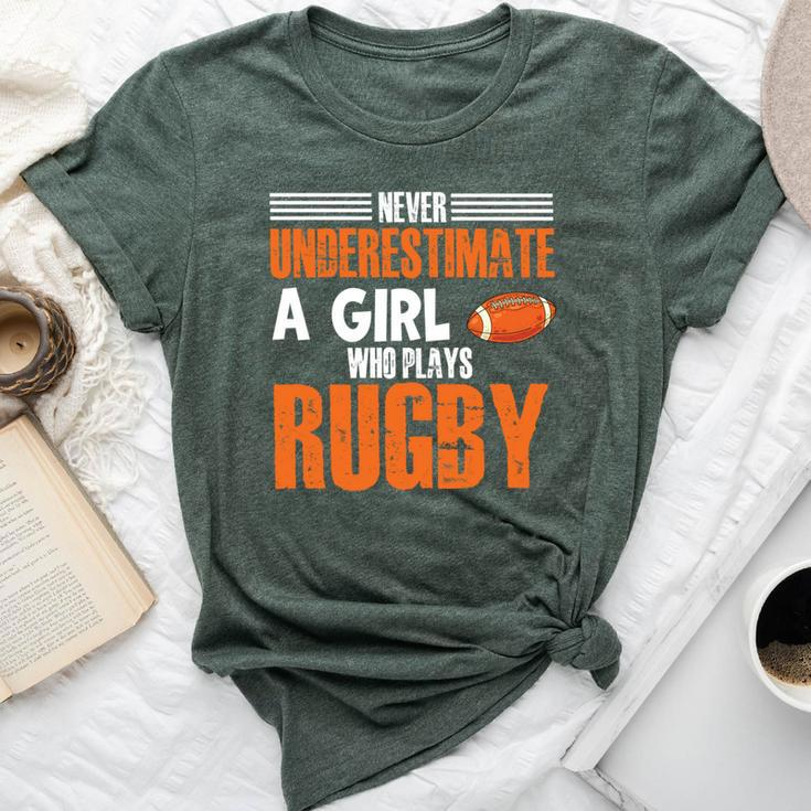 Rugby Girl Meme Never Underestimate A Girl Who Plays Rugby Bella Canvas T-shirt