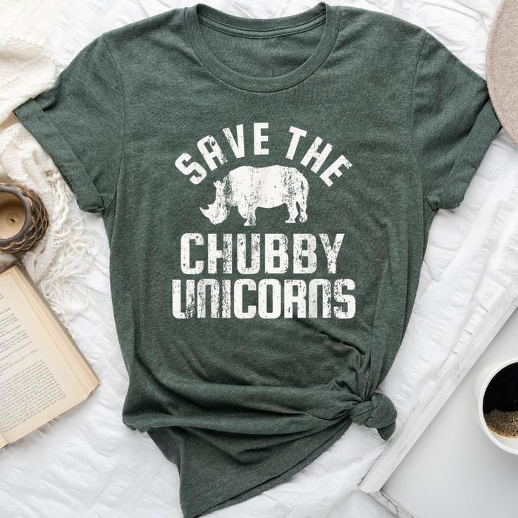 Save The Chubby Unicorns Rhino Rhinoceros Women Bella Canvas T-shirt