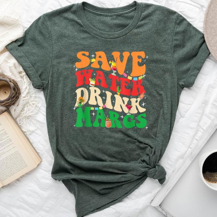 Save Water Drink Margarita Groovy Cinco De Mayo Fiesta Party Bella Canvas T-shirt