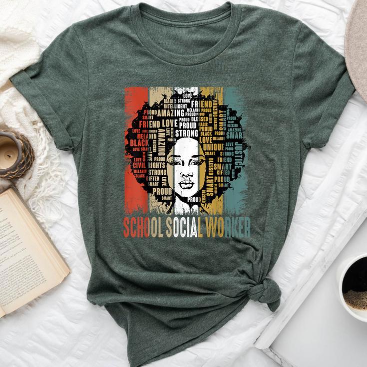 School Social Worker Afro African Black History Month Bella Canvas T-shirt