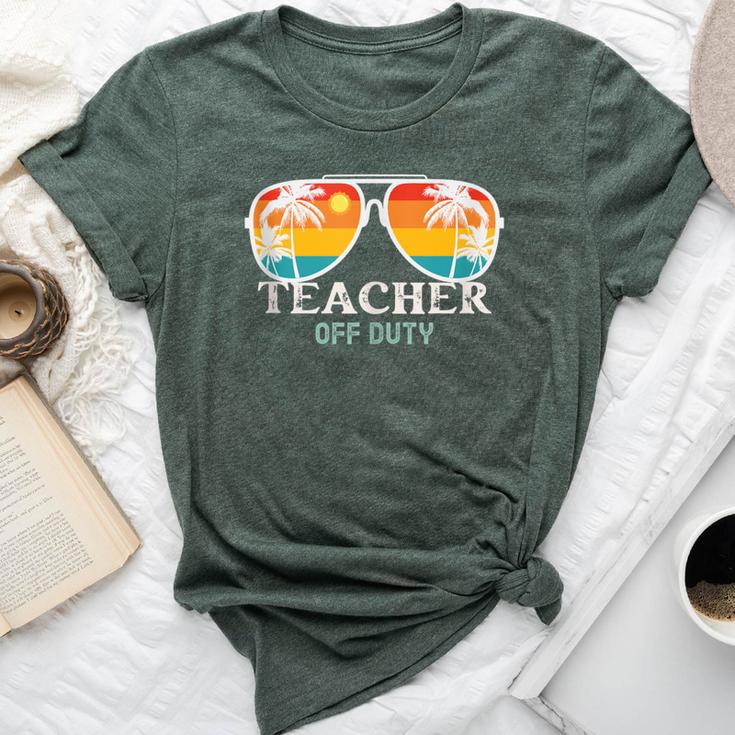 School Teacher Off Duty Sunglasses Beach Sunset Summer Bella Canvas T-shirt