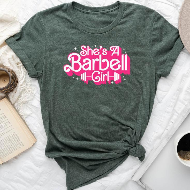She's A Barbell Girl Bodybuilder Weightlifter Women Bella Canvas T-shirt