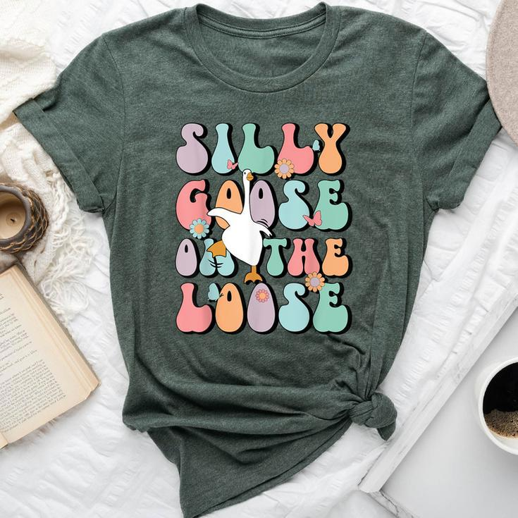 Silly Goose On The Loose Groovy Silliest Goose Lover Bella Canvas T-shirt
