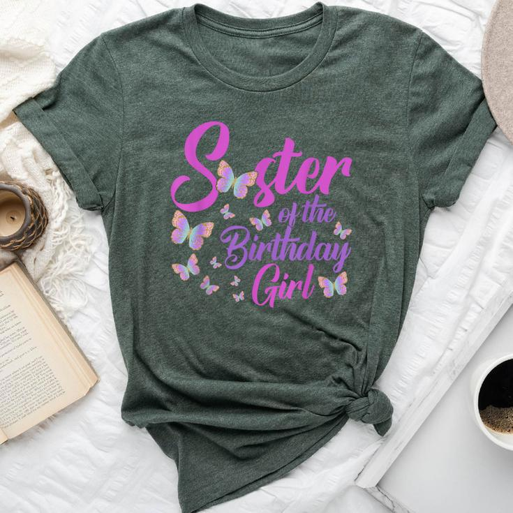 Sister Of The Birthday Girl Butterfly Sis Mom Mama 1St Bella Canvas T-shirt