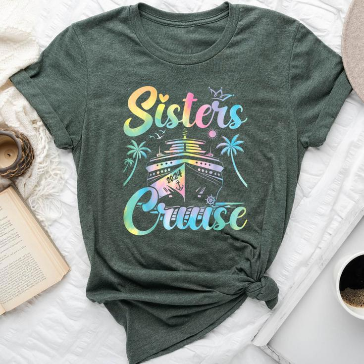 Sisters Cruise 2024 Sister Cruising Vacation Trip Tie Dye Bella Canvas T-shirt