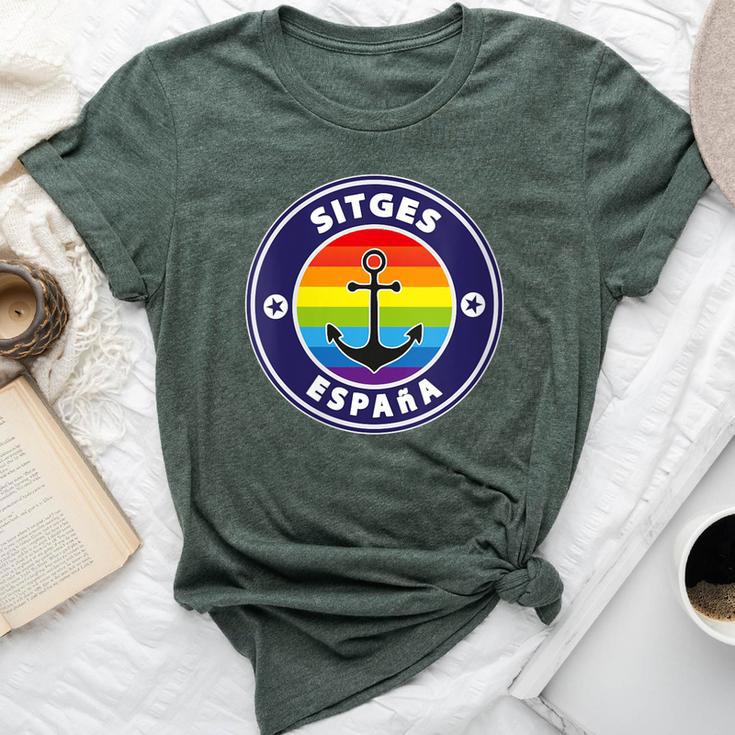 Sitges Spain Beach Retro Sailing Holiday Surfer Lgbt Souvenir Bella Canvas T-shirt