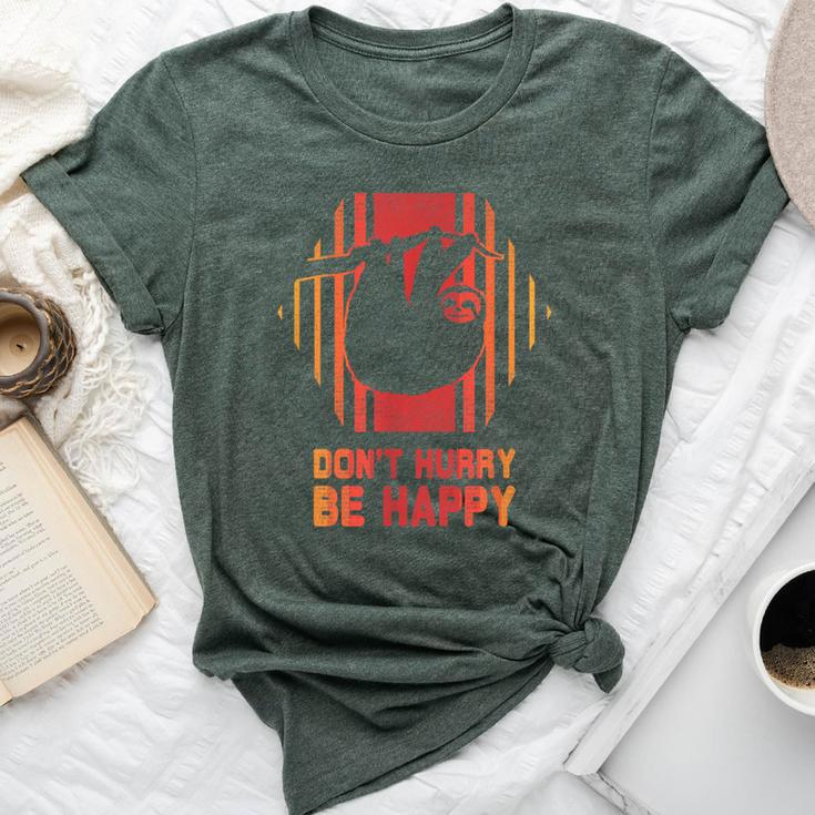 Sloth Don't Hurry Be Happy Retro Vintage 80S Style Bella Canvas T-shirt