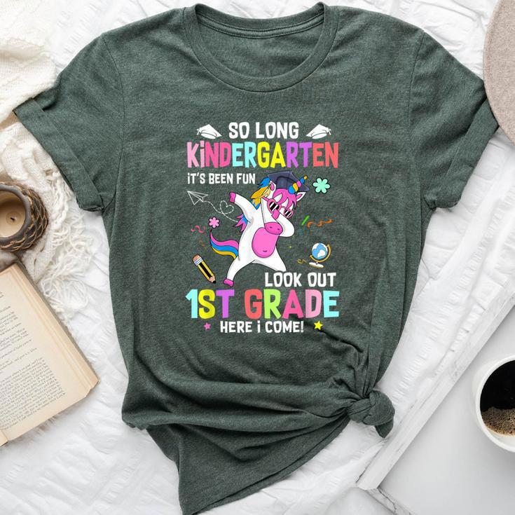So Long Kindergarten Its Been Fun Look Out 1St Grade Unicorn Bella Canvas T-shirt