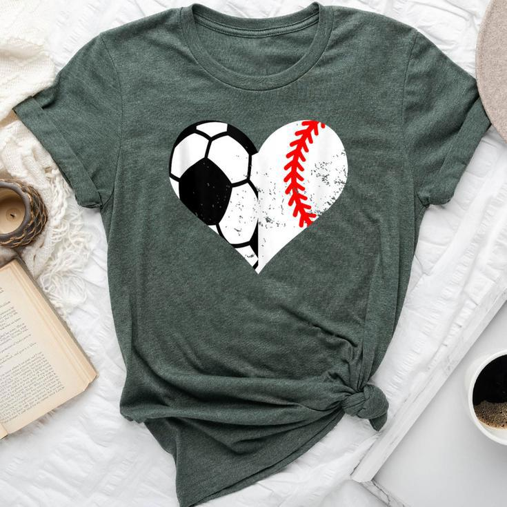 Soccer Baseball Heart Soccer Baseball Mom Bella Canvas T-shirt