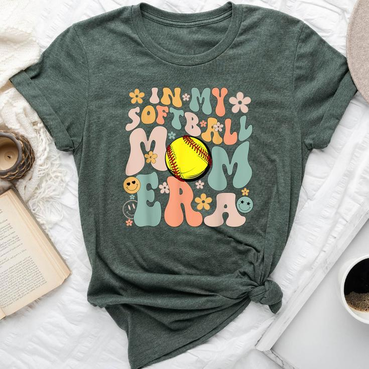 In My Softball Mom Era Mom Groovy Life Game Day Vibes Mama Bella Canvas T-shirt