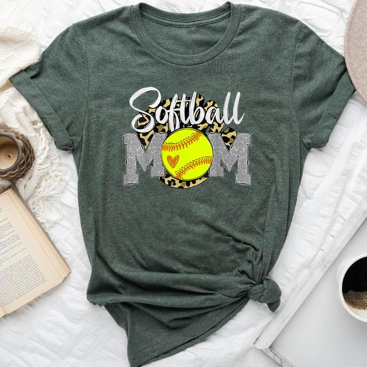Softball Mom Leopard Softball Mom Mother's Day 2024 Bella Canvas T-shirt
