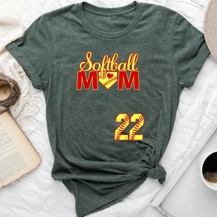 Softball Mom Mother's Day 22 Fastpitch Jersey Number 22 Bella Canvas T-shirt