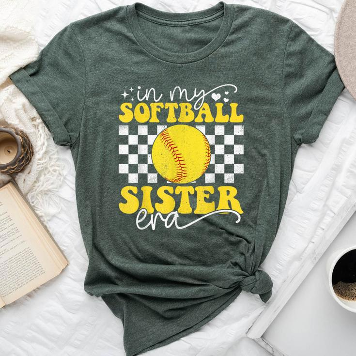 In My Softball Sister Era Groovy Retro Proud Softball Sister Bella Canvas T-shirt