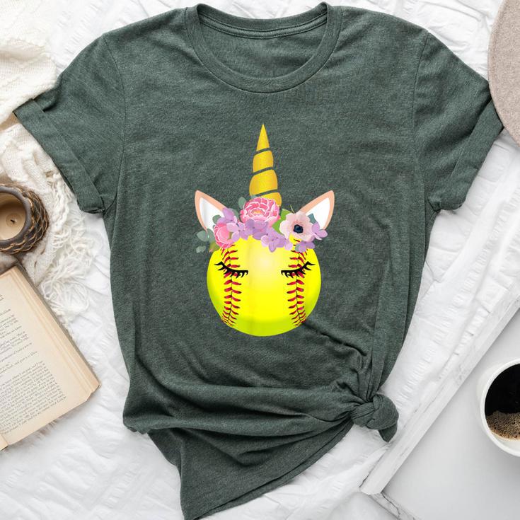 Softball Unicorn Unicorn Lover For Girls Bella Canvas T-shirt