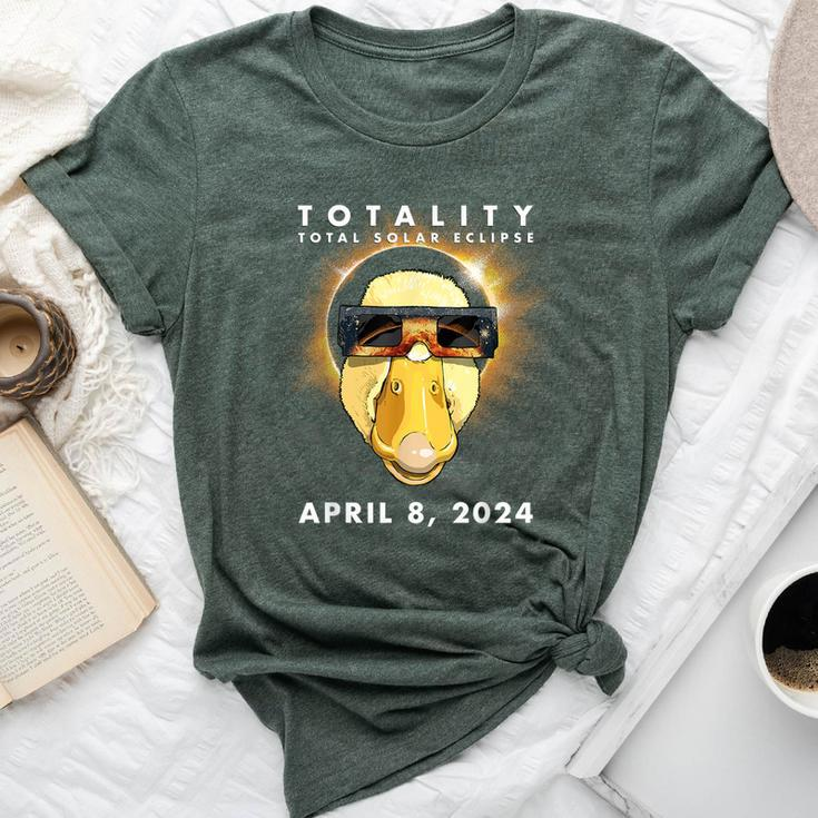Solar Eclipse 2024 Duck Wearing Eclipse Glasses Bella Canvas T-shirt