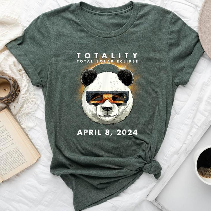 Solar Eclipse 2024 Panda Wearing Eclipse Glasses Bella Canvas T-shirt