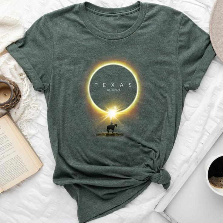 Solar Eclipse 2024 Totality Seen From Texas For Horse Lovers Bella Canvas T-shirt